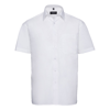 Short Sleeve Pure Cotton Easycare Poplin Shirt in white