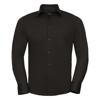 Long Sleeve Easycare Fitted Shirt in chocolate