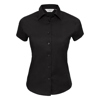 Women'S Short Sleeve Easycare Fitted Stretch Shirt in black