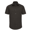 Short Sleeve Easycare Fitted Shirt in chocolate