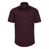 Short Sleeve Easycare Fitted Shirt in port