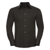 Long Sleeve Tencel® Fitted Shirt in chocolate