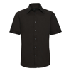 Short Sleeve Tencel® Fitted Shirt in chocolate