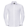 Long Sleeve Herringbone Shirt in white