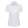 Women'S Short Sleeve Herringbone Shirt in white