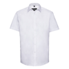 Short Sleeve Herringbone Shirt in white