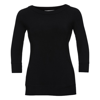 Women'S ¾ Sleeve Stretch Top in black