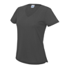 V-Neck Girlie Cool T in charcoal