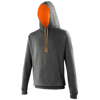 Varsity Hoodie in charcoal-orangecrush