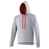 Varsity Hoodie in heathergrey-firered