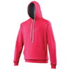 Varsity Hoodie in hotpink-heathergrey