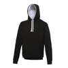 Varsity Hoodie in jetblack-articwhite