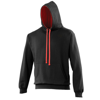 Varsity Hoodie in jetblack-firered