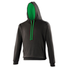 Varsity Hoodie in jetblack-kellygreen