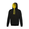 Varsity Hoodie in jetblack-sunyellow