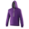 Varsity Hoodie in purple-heathergrey