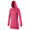 Girlie Longline Hoodie in hot-pink