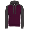 Baseball Hoodie in burgundy-charcoal