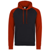 Baseball Hoodie in jetblack-firered