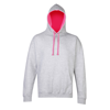 Superbright Hoodie in heathergrey-electricpink