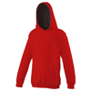 Kids Varsity Hoodie in firered-jetblack