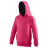 Kids Varsity Hoodie in hotpink-frenchnavy