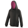 Kids Varsity Hoodie in jetblack-hotpink