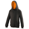 Kids Varsity Hoodie in jetblack-orangecrush