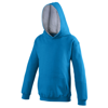 Kids Varsity Hoodie in sapphireblue-heathergrey