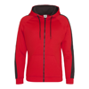 Sports Polyester Zoodie in firered-jetblack