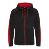 Sports Polyester Zoodie in jetblack-firered