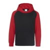 Kids Baseball Hoodie in jetblack-firered