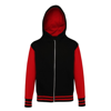 Kids Urban Varsity Zoodie in jetblack-firered