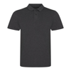 Triblend Polo in heather-charcoal