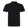 Stretch Tipped Polo in black-red