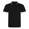 Stretch Tipped Polo in black-yellow