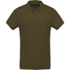 Organic Piqué Short Sleeve Polo Shirt in moss-green