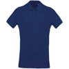 Organic Piqué Short Sleeve Polo Shirt in ocean-blue-heather