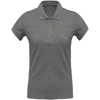 Women'S Organic Piqué Short Sleeve Polo Shirt in grey-heather