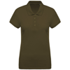Women'S Organic Piqué Short Sleeve Polo Shirt in moss-green