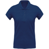 Women'S Organic Piqué Short Sleeve Polo Shirt in ocean-blue-heather