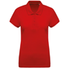 Women'S Organic Piqué Short Sleeve Polo Shirt in red