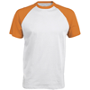 Baseball Contrast T-Shirt in white-orange