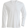 Long Sleeve V-Neck T-Shirt in white