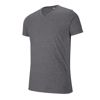 V-Neck Short Sleeve Melange T-Shirt in dark-grey-heather