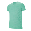 V-Neck Short Sleeve Melange T-Shirt in green-heather