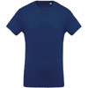 Organic Cotton Crew Neck T-Shirt in ocean-blue-heather