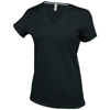 Women'S Short Sleeve V-Neck T-Shirt in black