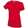 Women'S Short Sleeve V-Neck T-Shirt in red
