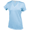 Women'S Short Sleeve V-Neck T-Shirt in sky-blue